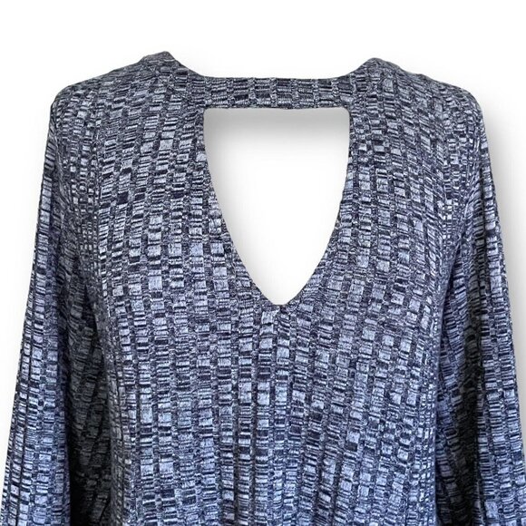 Torrid Womens Blue Mini Rib Knit Mock Neck Dress Plus Sz 3X Cut Out Swing Tunic - Picture 5 of 9